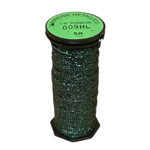 Kreinik 1/8" Metallic Ribbon - 10m - 009HL Emerald High Luster